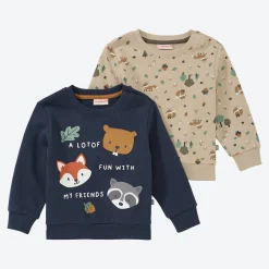 NKD Baby-Jungen-Sweatshirt mit hohem Baumwollanteil, 2er-Set