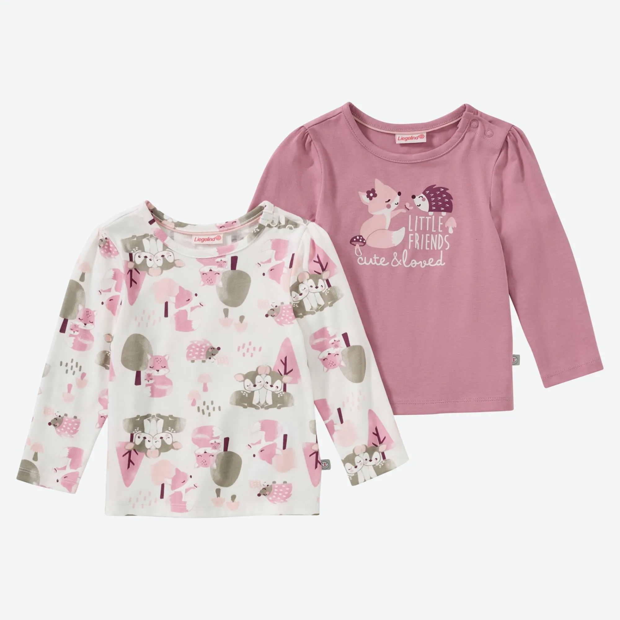 NKD Baby-Mädchen-Langarmshirts mit Druck, 2er-Pack