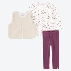 NKD Baby-Mädchen-Set mit Plüschweste, 3-teilig