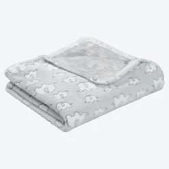 NKD Baby-Newborn-Fleece-Decke mit Elefantenprägung, ca. 75x95cm