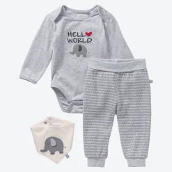NKD Baby-Newborn-Set mit Elefanten-Motiven, 3-teilig
