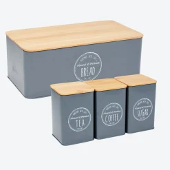NKD Brotdosen-Set mit Bambusdeckel, 4er-Set