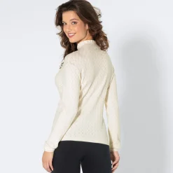Damen NKD Damen-Ajour-Pullover mit Rüschenkante