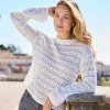 Damen NKD Damen-Ajour-Strick-Pullover mit Pailletten