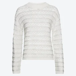 Damen NKD Damen-Ajour-Strick-Pullover mit Pailletten