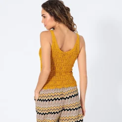 Damen NKD Damen-Ajour-Strick-Top aus Baumwolle