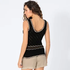 Damen NKD Damen-Ajour-Strick-Top aus Baumwolle