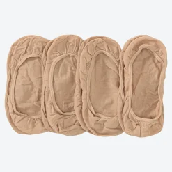 Damen NKD Damen-Ballerina-Füßlinge ohne Naht, 4er-Pack