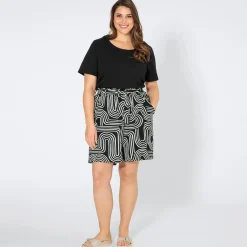 Damen NKD Damen-Bermudas mit All-Over-Print, große Größen