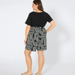 Damen NKD Damen-Bermudas mit All-Over-Print, große Größen
