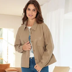 Damen NKD Damen-Blazer in Lederoptik