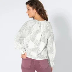 Damen NKD Damen-Bluse mit Ausbrenner-Design