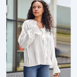 Damen NKD Damen-Bluse mit Rüschen und Volants