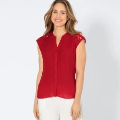 Damen NKD Damen-Bluse mit Spitzeneinsatz