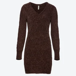 Damen NKD Damen-Chenille-Strickkleid mit Zopfstickmuster