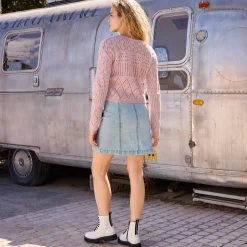 Damen NKD Damen-Denim-Rock mit Knöpfen