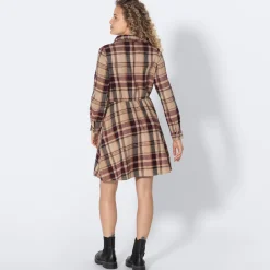 Damen NKD Damen-Flanell-Kleid mit Knopfleiste