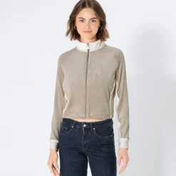 Damen NKD Damen-Flausch-Sweatjacke mit Stickerei
