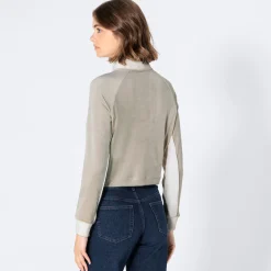 Damen NKD Damen-Flausch-Sweatjacke mit Stickerei