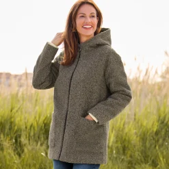Damen NKD Damen-Fleecejacke mit Kapuze