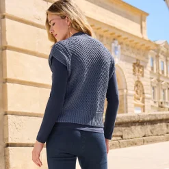 Damen NKD Damen-Grobstrickweste mit überschnittenen Schultern