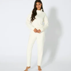 Damen NKD Damen-Homewear-Hose mit Zopfstrickmuster