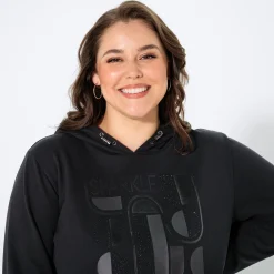 Damen NKD Damen-Hoodie mit platziertem Druck, große Größen
