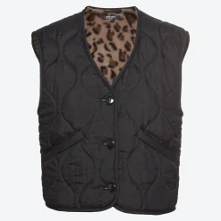 Damen NKD Damen-Indoor-Weste mit Leopardenprint innen