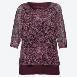 Damen NKD Damen-2-in-1-Langarmshirt mit Mesh