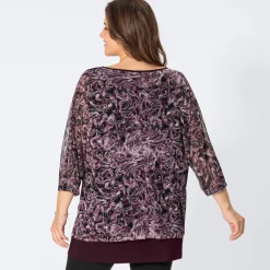 Damen NKD Damen-2-in-1-Langarmshirt mit Mesh