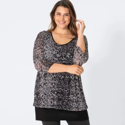 Damen NKD Damen-2-in-1-Langarmshirt mit Mesh