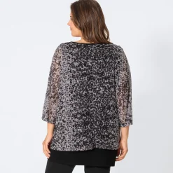 Damen NKD Damen-2-in-1-Langarmshirt mit Mesh