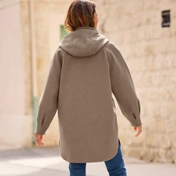 Damen NKD Damen-Jacke mit Kapuze und Druckknöpfen
