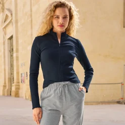 Damen NKD Damen-Jerseyjacke mit Rippenstruktur