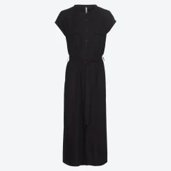 Damen NKD Damen-Kleid aus Viskose-Leinen-Mix