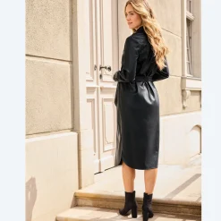 Damen NKD Damen-Kleid in Leder-Optik