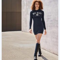 Damen NKD Damen-Kleid mit Kapuze