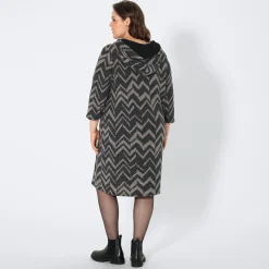 Damen NKD Damen-Kleid mit Kapuze, große Größen