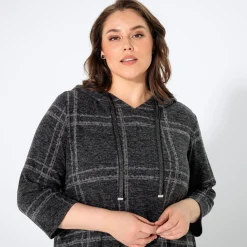 Damen NKD Damen-Kleid mit Kapuze, große Größen