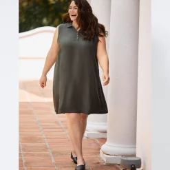 Damen NKD Damen-Kleid mit Polo-Kragen, große Größen