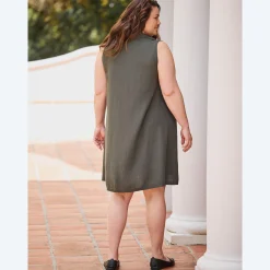 Damen NKD Damen-Kleid mit Polo-Kragen, große Größen