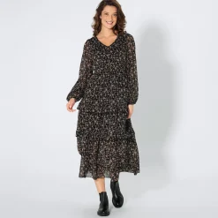 Damen NKD Damen-Kleid mit V-Ausschnitt