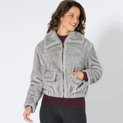 Damen NKD Damen-Kunstfell-Blouson mit Taschen