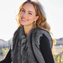 Damen NKD Damen-Kunstfell-Weste in langem Design