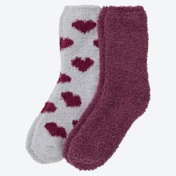 Damen NKD Damen-Kuschelsocken, 2er-Pack