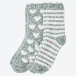 Damen NKD Damen-Kuschelsocken mit verschiedenen Mustern, 2er-Pack