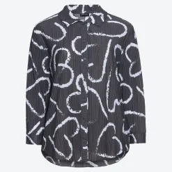 Damen NKD Damen-Langarm-Bluse mit Herz-Muster, große Größen
