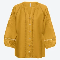Damen NKD Damen-Langarm-Bluse mit Spitze und Stickereien