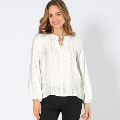 Damen NKD Damen-Langarm-Bluse mit Spitze