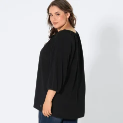 Damen NKD Damen-Langarmshirt mit Crincle-Effekt, große Größen